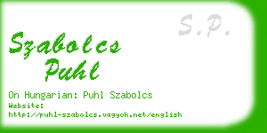 szabolcs puhl business card